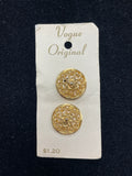 Buttons Metal 11/16" or 7/8" Vintage - Brass Filigree with Lion