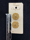 Buttons Metal 11/16" or 7/8" Vintage - Brass Filigree with Lion
