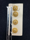 Buttons Metal 11/16" or 7/8" Vintage - Brass Filigree with Lion