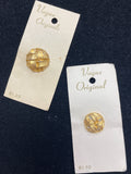 Buttons Metal 5/8" or 7/8" Vintage - Brass-Tone Basket Weave