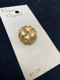 Buttons Metal 5/8" or 7/8" Vintage - Brass-Tone Basket Weave