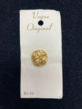 Buttons Metal 5/8" or 7/8" Vintage - Brass-Tone Basket Weave