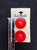 Buttons Plastic Set of 2 Vintage - Red