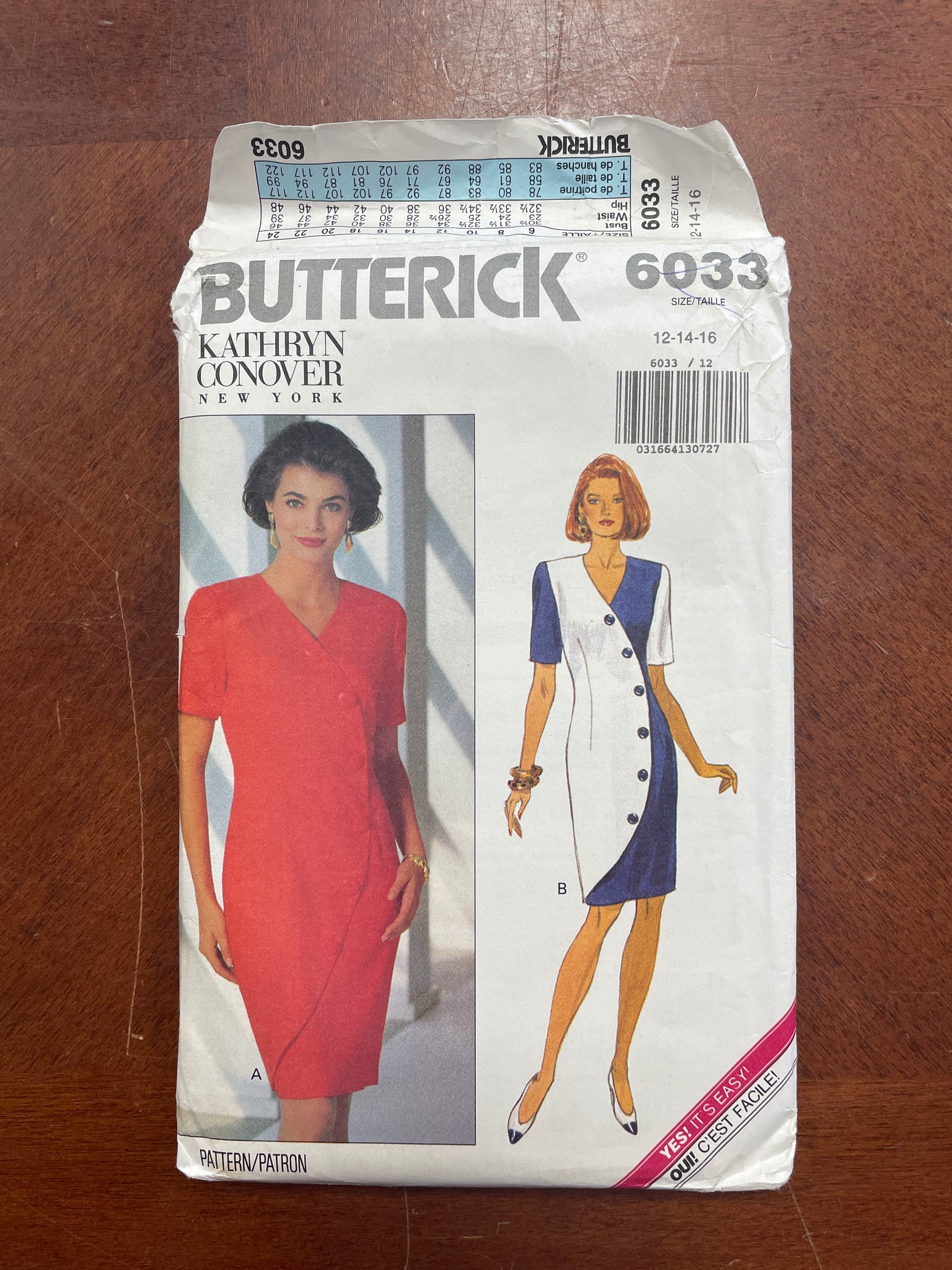 1992 Butterick 6033 Pattern - Dress FACTORY FOLDED
