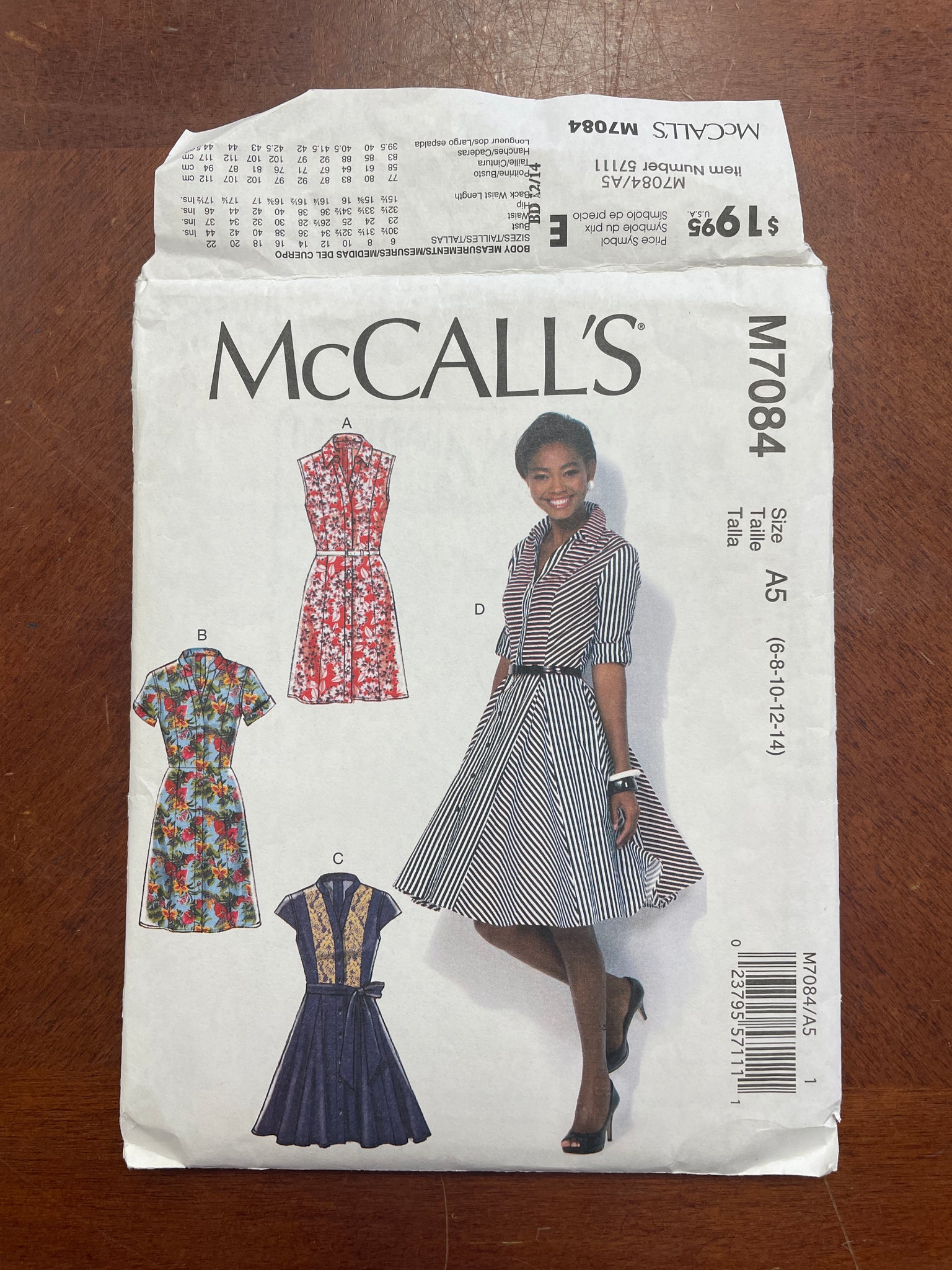 2059 McCall's 7084 Pattern - Dress FACTORY FOLDED
