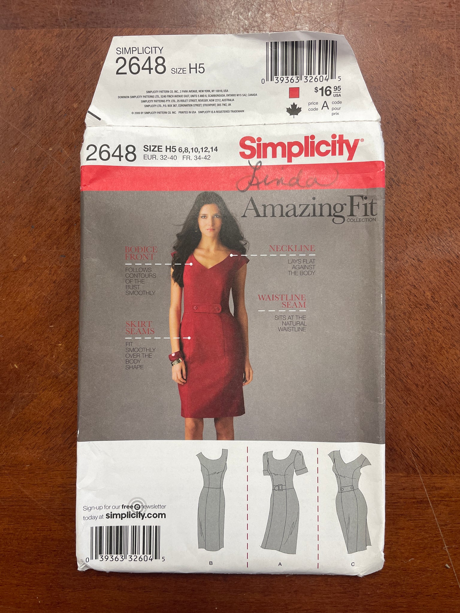 2009 Simplicity 2648 Pattern - Dress FACTORY FOLDED