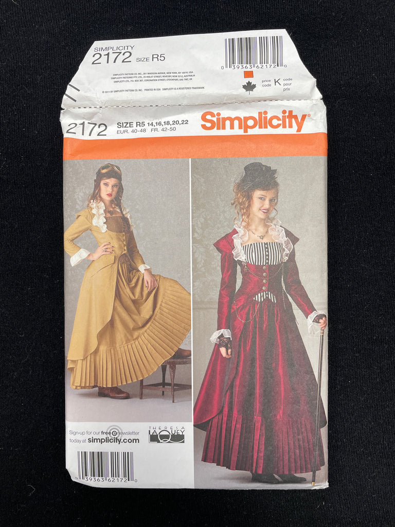 2011 Simplicity 2172 Sewing Pattern - Costume Coat, Bustier and Skirt ...