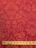 4 5/8 YD Cotton Floral Damask - Red and Orange