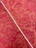 4 5/8 YD Cotton Floral Damask - Red and Orange