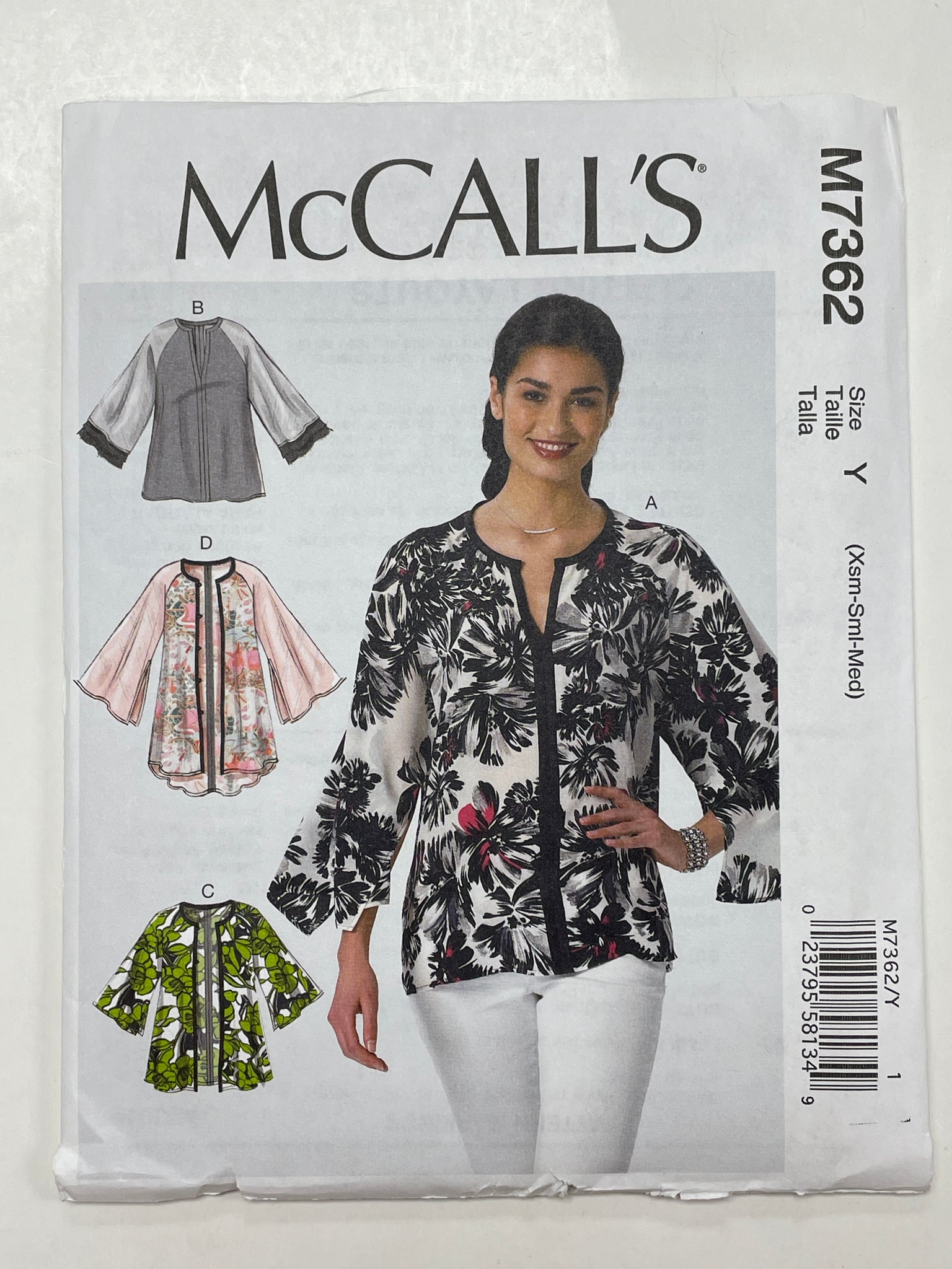 2016 McCall's 7362 Sewing Pattern - Blouse FACTORY FOLDED