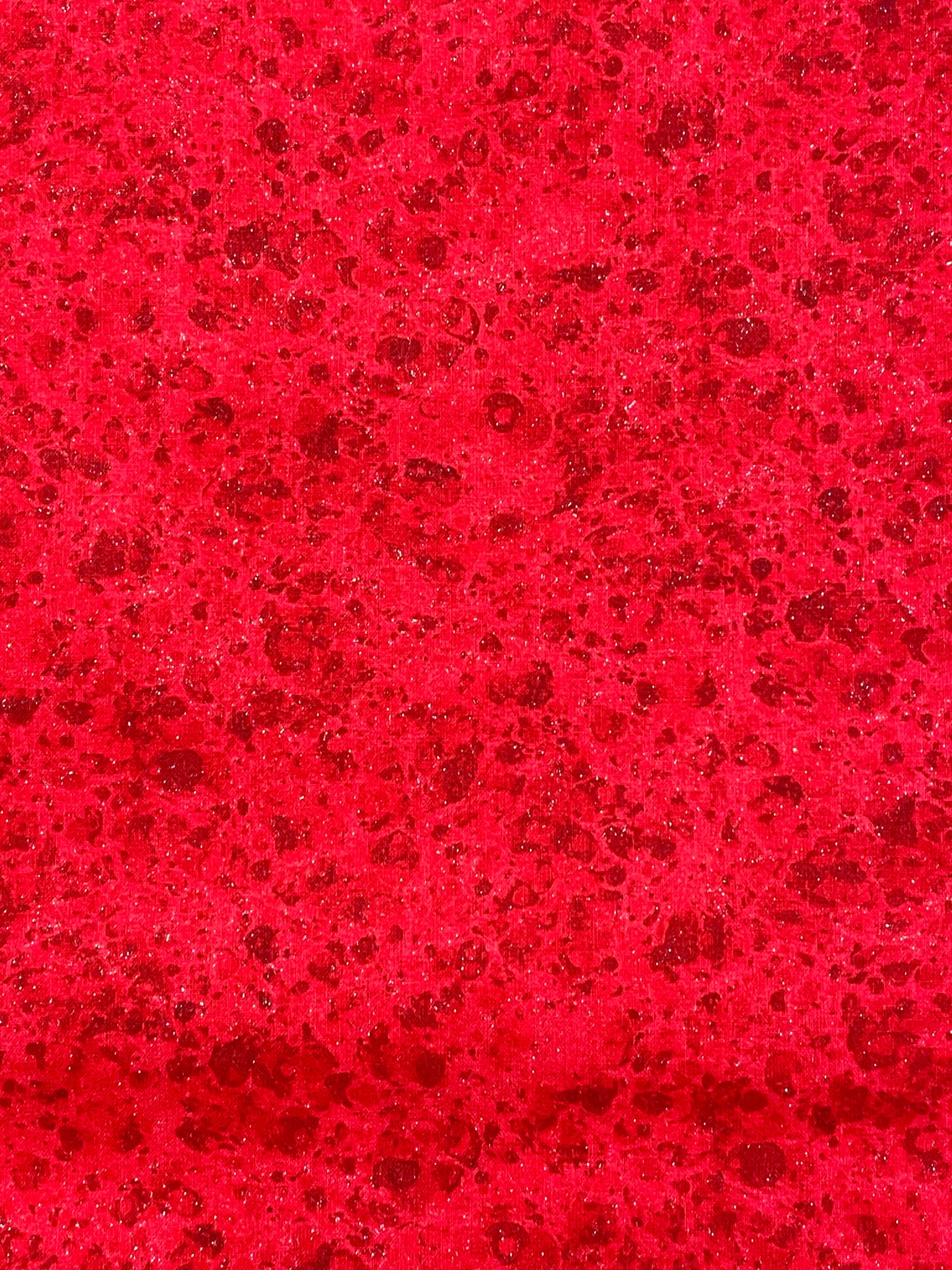 2002 1 7/8 YD Quilting Cotton - Mottled Red with Silver Glitter