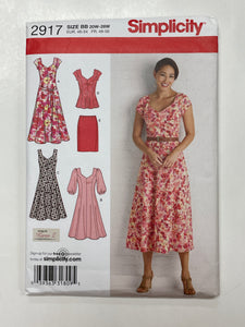 2008 Simplicity 2917 Sewing Pattern - Dress, Skirt and Top FACTORY FOLDED