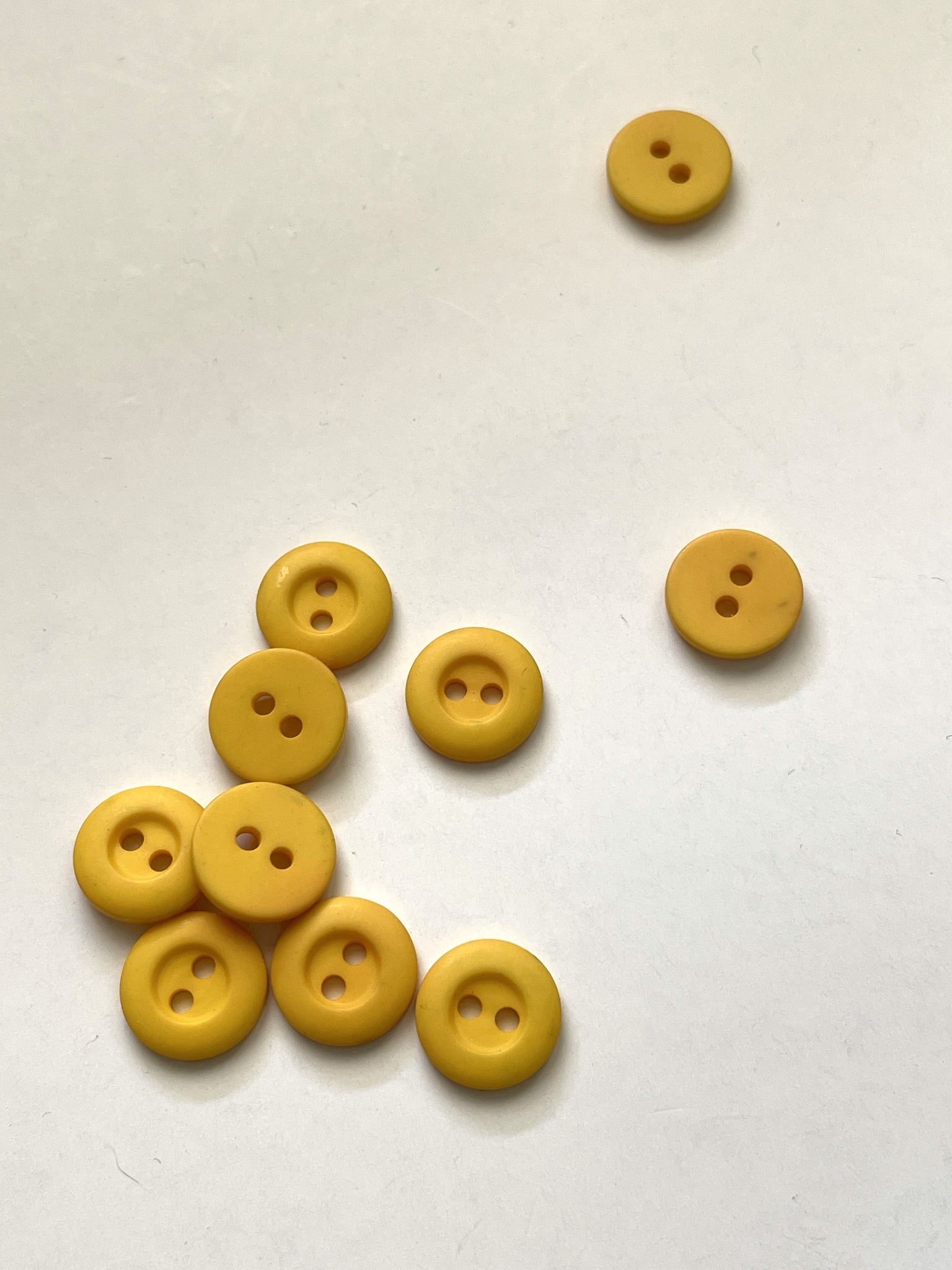 Buttons 2 Hole Plastic Set of 4 or 6 - Yellow
