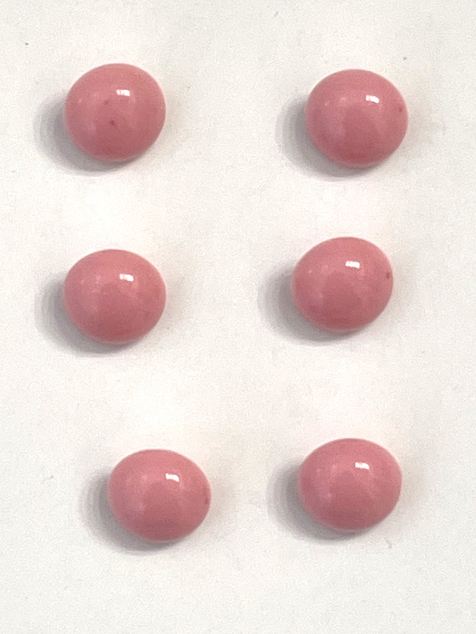Buttons Shank Plastic Set of 6 - Muted Pink Domes