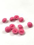 Buttons Shank Plastic Set of 10 - Barbie Pink Domes