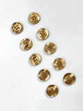 Buttons 4 Hole Plastic Set of 10 - Pearlized Non Metallic Gold