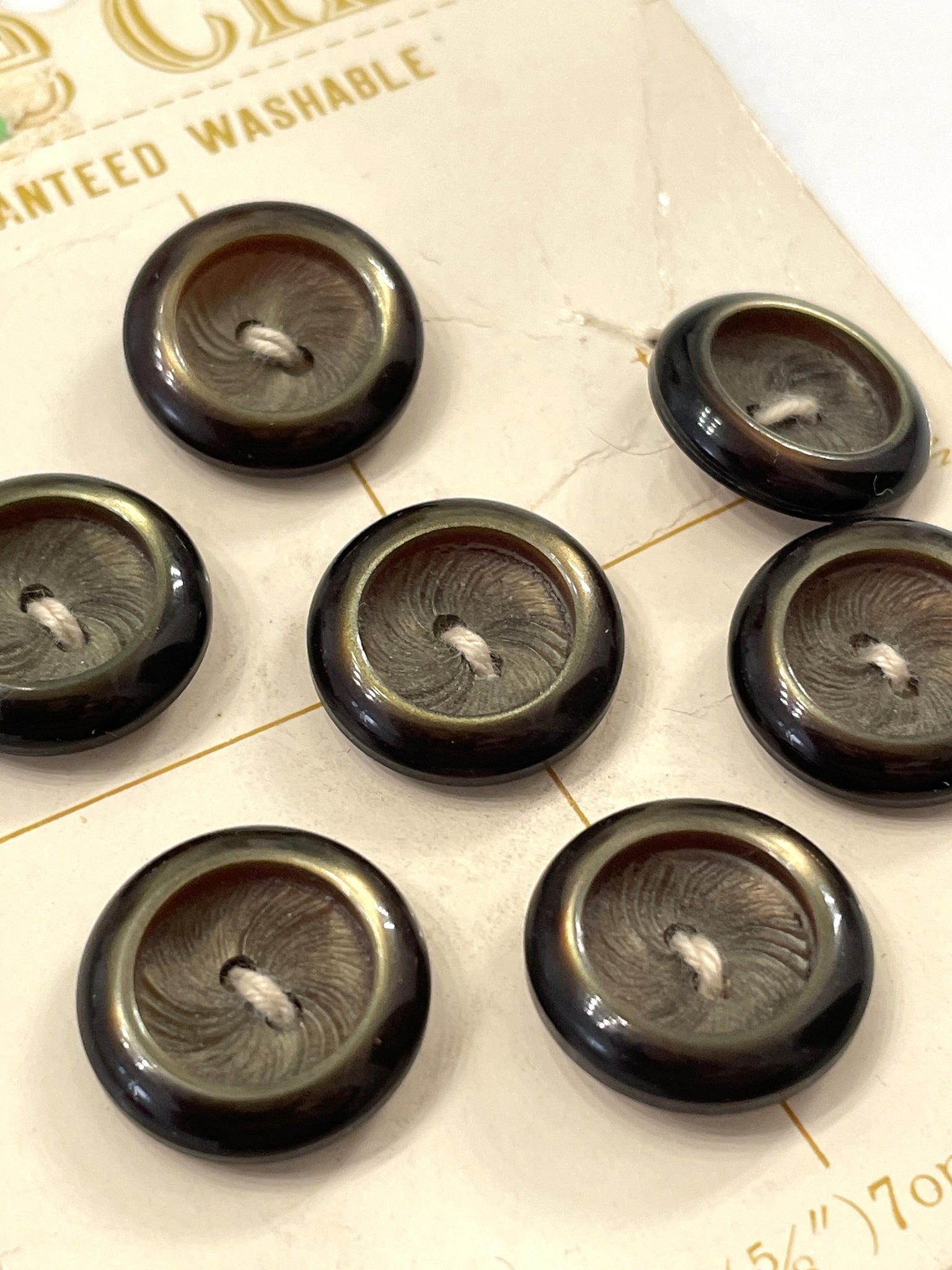 Buttons 2 Hole Plastic Vintage - Brown