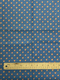 1 1/3 YD Cotton/Poly Vintage - Blue with Golden Yellow dots with Red Dashes