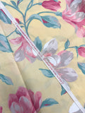 Poly/Cotton Vintage - Pink and White Flowers on Yellow