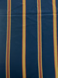2 YD Polyester - Navy Blue with Tan and Brown Stripes