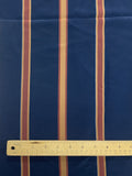 2 YD Polyester - Navy Blue with Tan and Brown Stripes