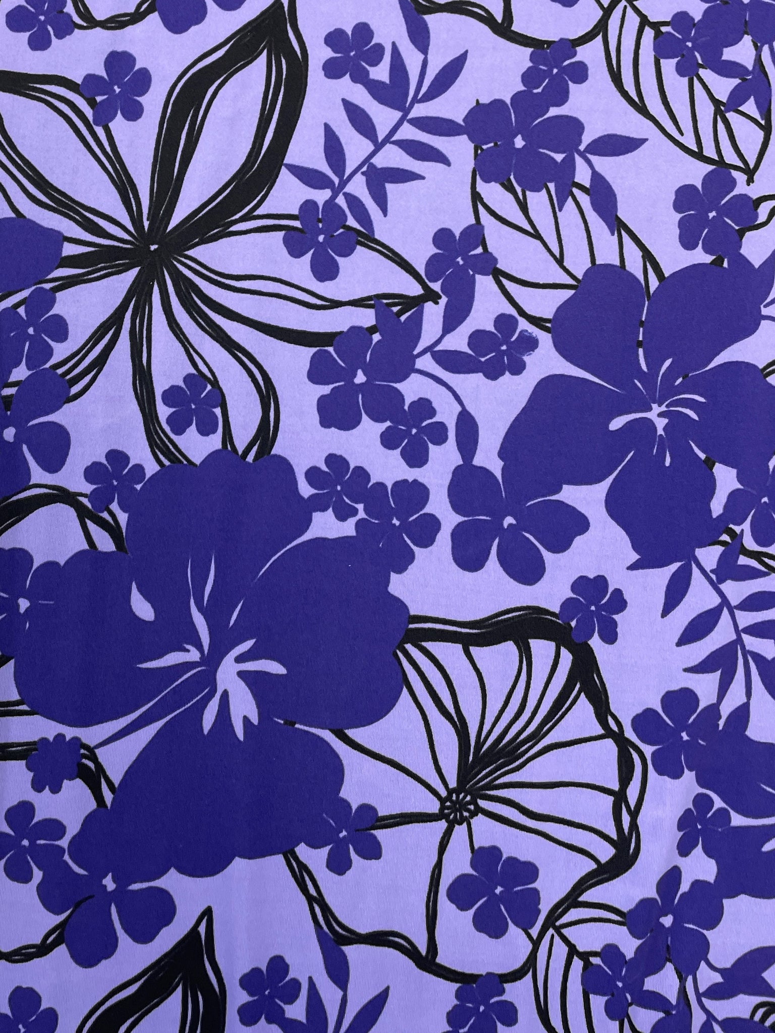 SALE Synthetic 4-Way Stretch Knit - Purple Floral
