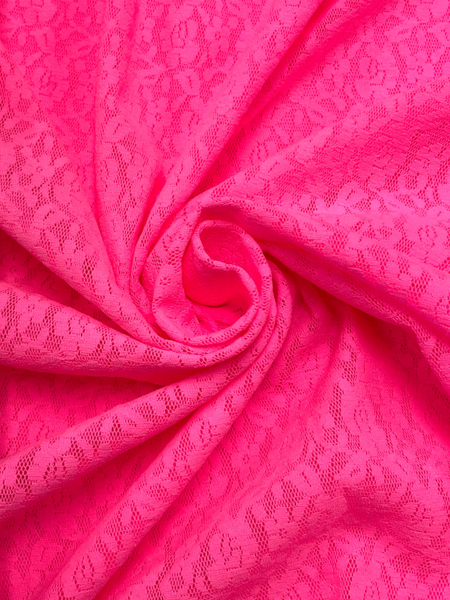 Nylon Stretch "Lace" - Neon Pink