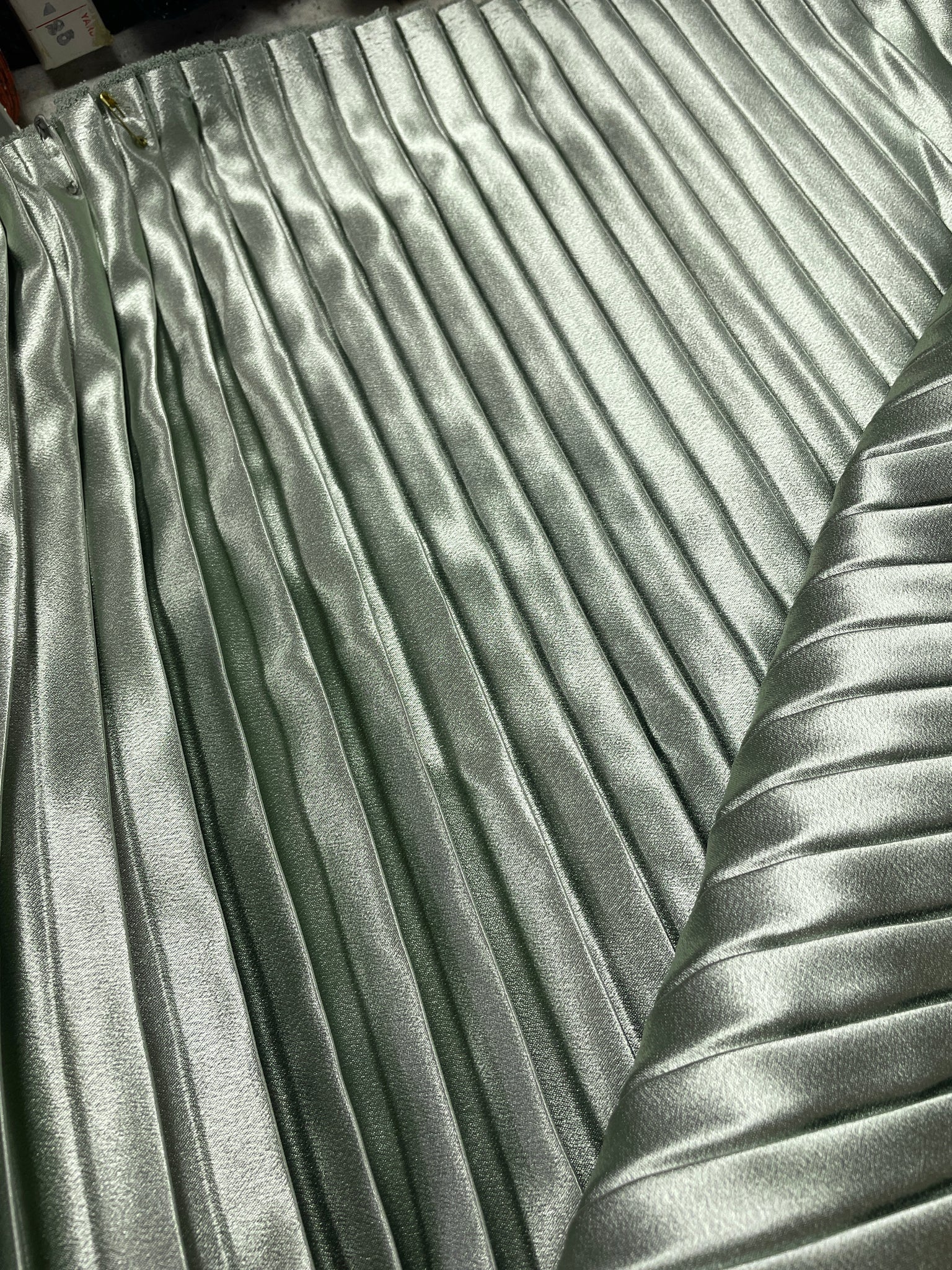 3 YD Polyester Pleated Crepe-Back Satin - Celery Green