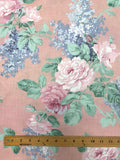 1 1/3 YD Poly/Cotton Vintage - Roses and Lilacs on a Peach Background
