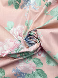 1 1/3 YD Poly/Cotton Vintage - Roses and Lilacs on a Peach Background
