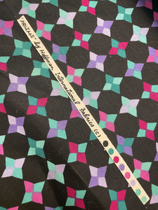 Quilting Cotton Vintage - Black with Multicolored "Prisms"