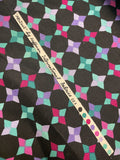 Quilting Cotton Vintage - Black with Multicolored "Prisms"