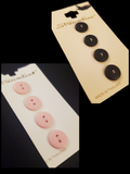 Buttons Plastic Set 4 Vintage - Matte Pink or Black