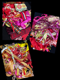 Ribbon Remnant Bundle - Pinks, Reds, Oranges and Yellows 1/2 POUND