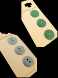 Buttons Plastic Set of 3 - Matte Green or Blue