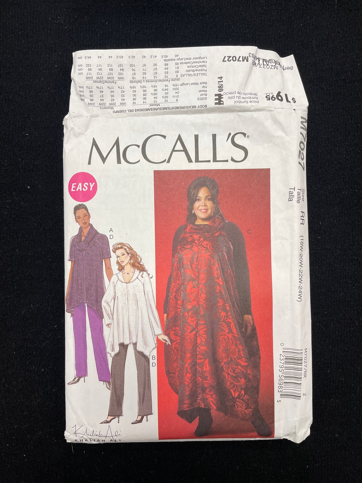 2014 McCall's 7027 Sewing Pattern - Women's Tunic, Jumper and Pants FACTORY FOLDED