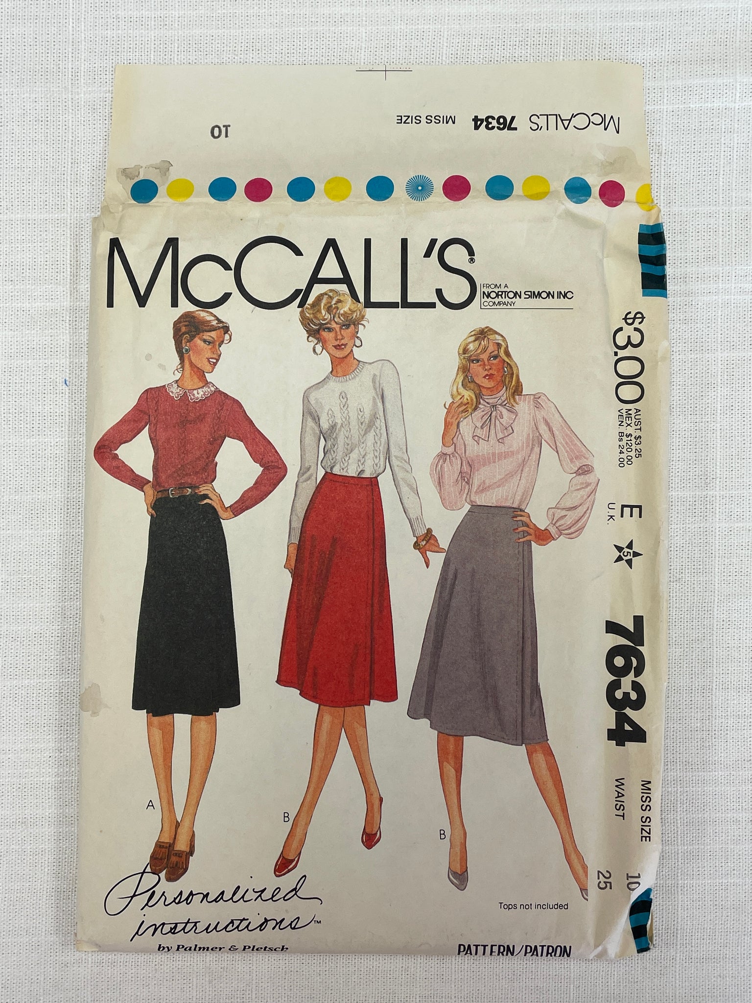 1981 McCall's 7634 Sewing Pattern - Wrap Skirt FACTORY FOLDED