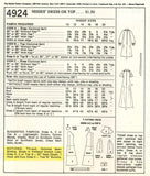 1967 McCall's 4924 Sewing Pattern - Adult Dresses FACTORY FOLDED
