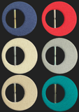 Buckle Fabric Covered Metal Vintage - Navy Blue, Red, Off White, Gray, Beige, or Teal