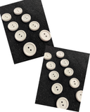 Buttons Plastic Set of 8 or 10 - White