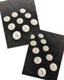 Buttons Plastic Set of 9 or 10 - Shiny White