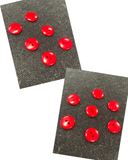 Button Plastic Set of 6 or 7 - Shiny Red