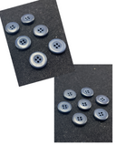 Button Plastic Set of 6 or 7 - 9/16" Very Dark Navy Blue