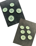 Button Plastic Set of 5 or 6 Vintage - Pastel Aqua