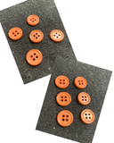 Button Plastic Set of 5 or 6 Vintage - Warm Caramel Brown