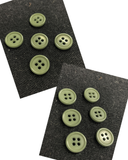 Button Plastic Set of 5 or 6 Vintage - Pale Army Green