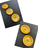 Button Plastic Set of 2 or 3 Vintage - Marbled Golden Yellow