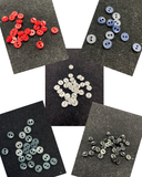 Buttons Plastic 1/4" - Red, Blue, White, Charcoal Gray or Black