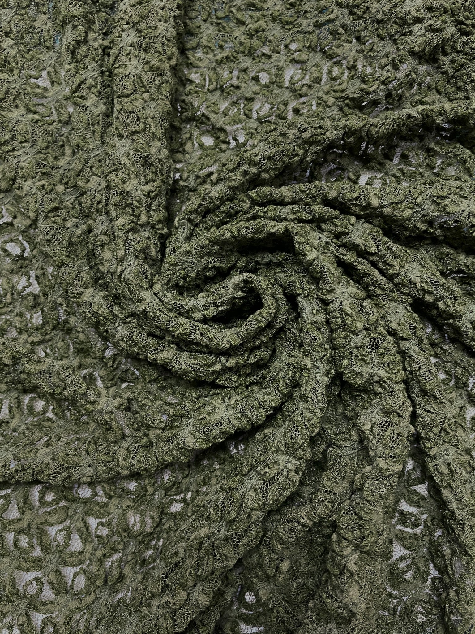2 3/8 YD Nylon Stretch Textured Knit - Dark Army Green