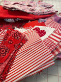 Quilting Cotton Mystery Scrap Remnant Bundle - Reds 1 POUND